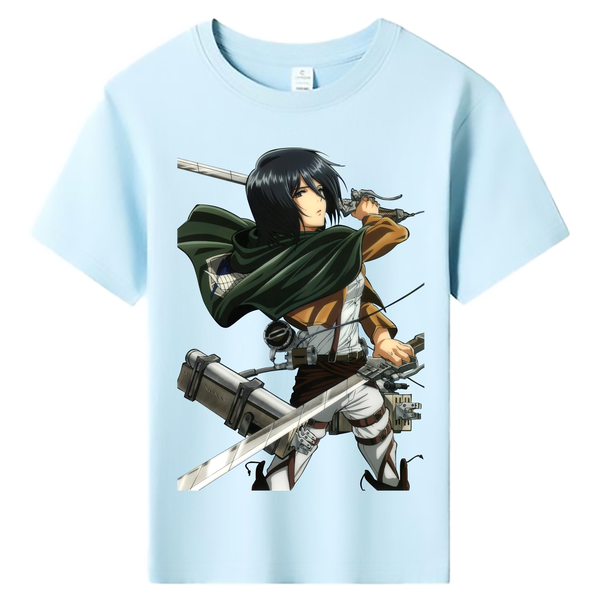 （画像用） 進撃の巨人 ミカサ·アッカーマン Attack on Titan Mikasa Ackerman 綿100％キッズTシャツ（フロントプリント）